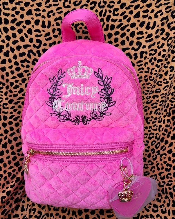 Pink Velour Juicy Couture Mini Backpack