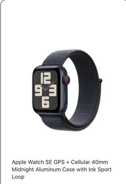 Apple Watch SE GPS + Cellular 40mm Midnight Aluminum Case with Ink Sport loop band