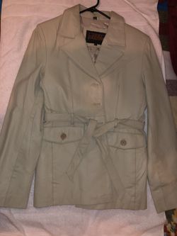 Women’s leather beige coat