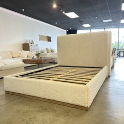 NEW Pottery Barn Style Bedroom Bed Frame & Modern Headboard in Queen & King  — FREE Delivery