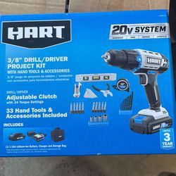 Hart 20V System 3/8” Drill driver set and Accesories