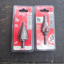 Milwaukee Step Drill Bits New #9 & #12 