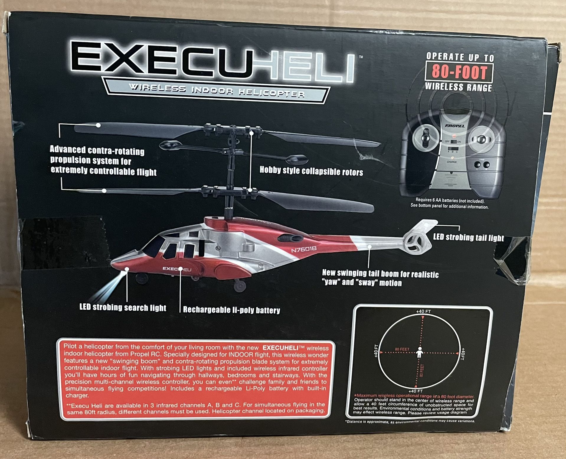 EXECUHELI 7" Helicopter - RC Remote Control - Indoor 80 Ft Range , wireless