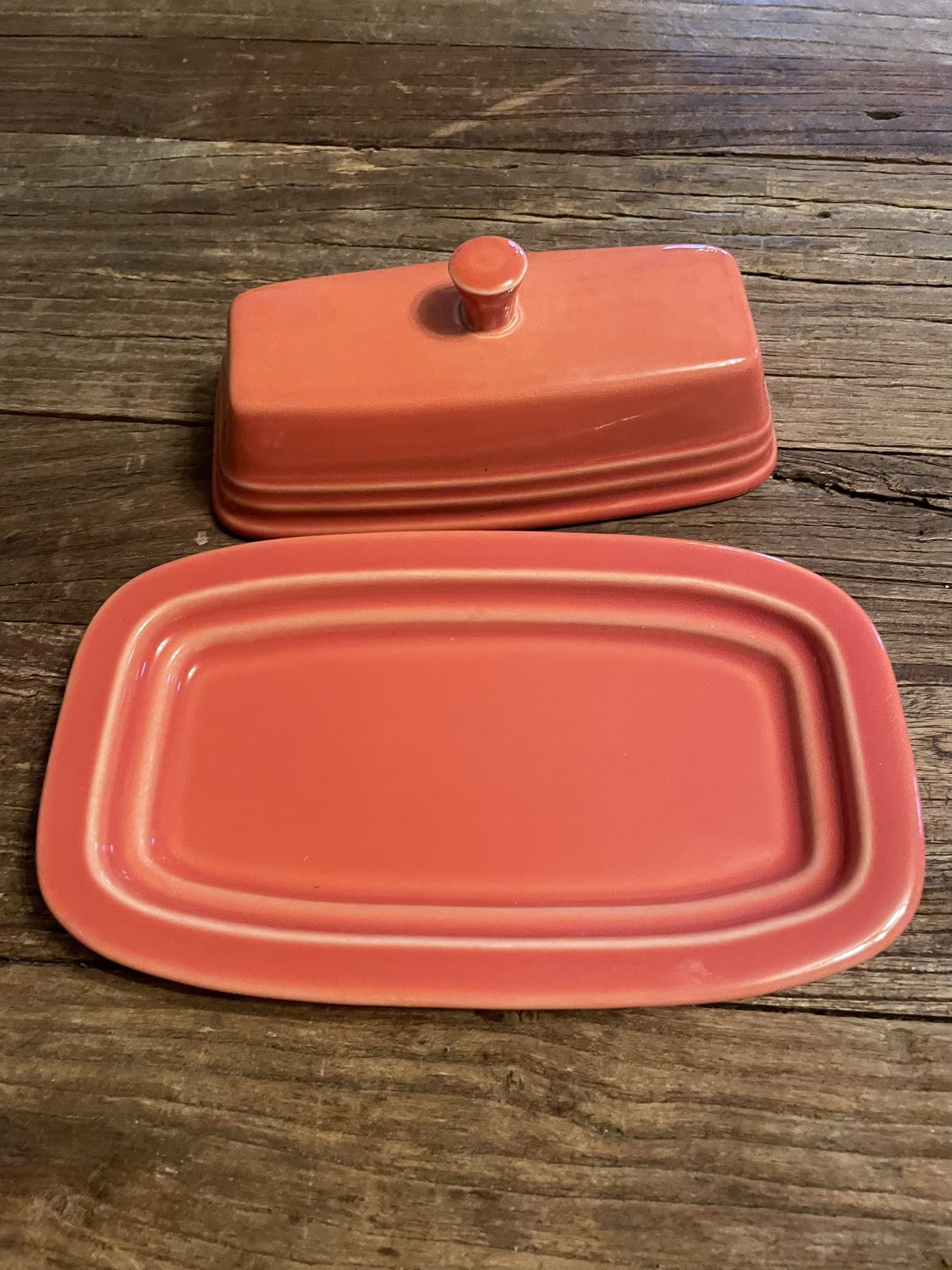 Fiesta Homer Laughlin HLC Fiestaware USA Persimmon Covered Butter Dish