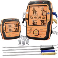 ThermoPro TP27 500 Ft Long Range Wireless Meat Thermometer For Grilling And Smoking With 4 Probes Smoker BBQ Grill 