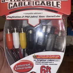 Mad Catz Universal Composite/ S-Video A/V Cable for PS Xbox GameCube