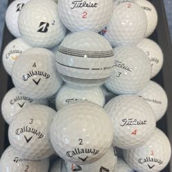 50 Golf Balls As Pictured Titleist , Taylormade, Bridgestone,Callaway…. 