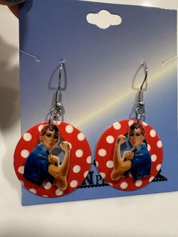 Rosie The riveter Earrings 