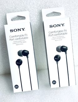 Listen Here! Lot Of 2 New - Sony In-Ear Earbud Headphones With Noise Isolation, Black - OBO