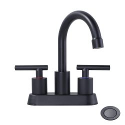 4 in. Centerset Double Handle High Arc Bathroom Faucet 