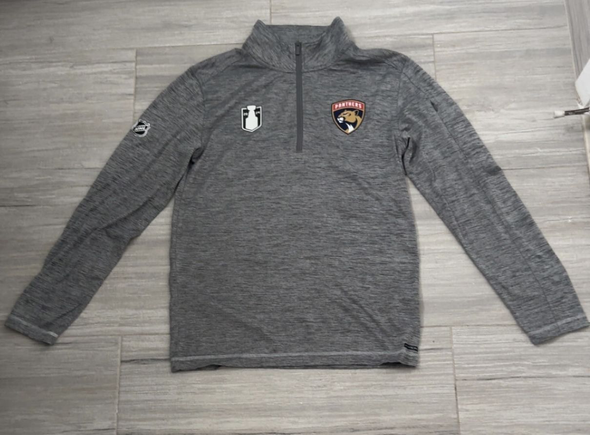 Fanatics Florida Panthers Quarter Zip Sweater Grey Size Small