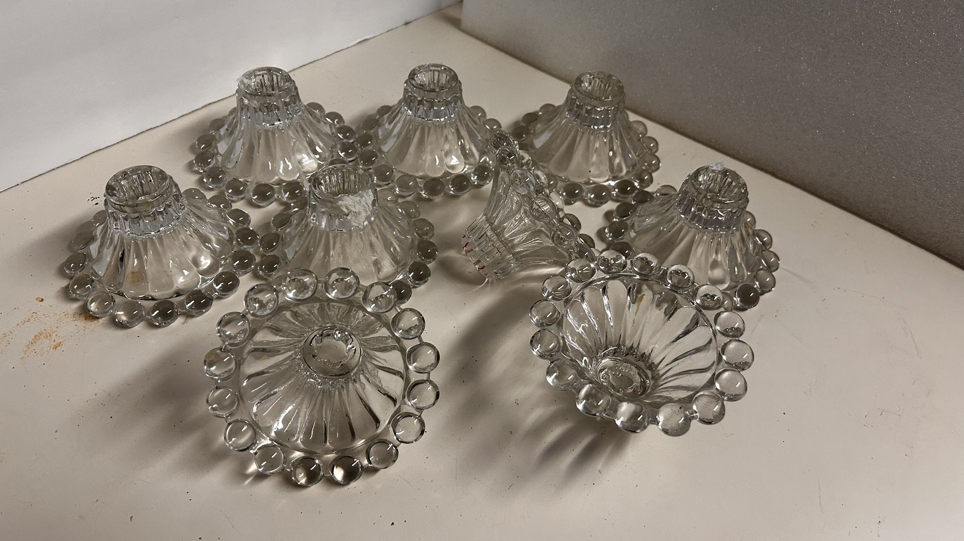 Vintage Antique Crystal Glass Candle Holders- Reduced Again 