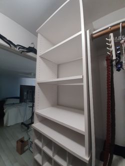 45" x 24.5 " closet storage shelves white adjustable shelves