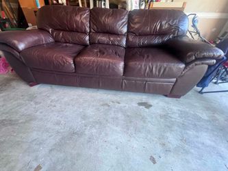 Free 3 Seat Leather  Sofa - Pick up only 20708