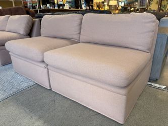 Modern Modular Armless Blush Pink Loveseat