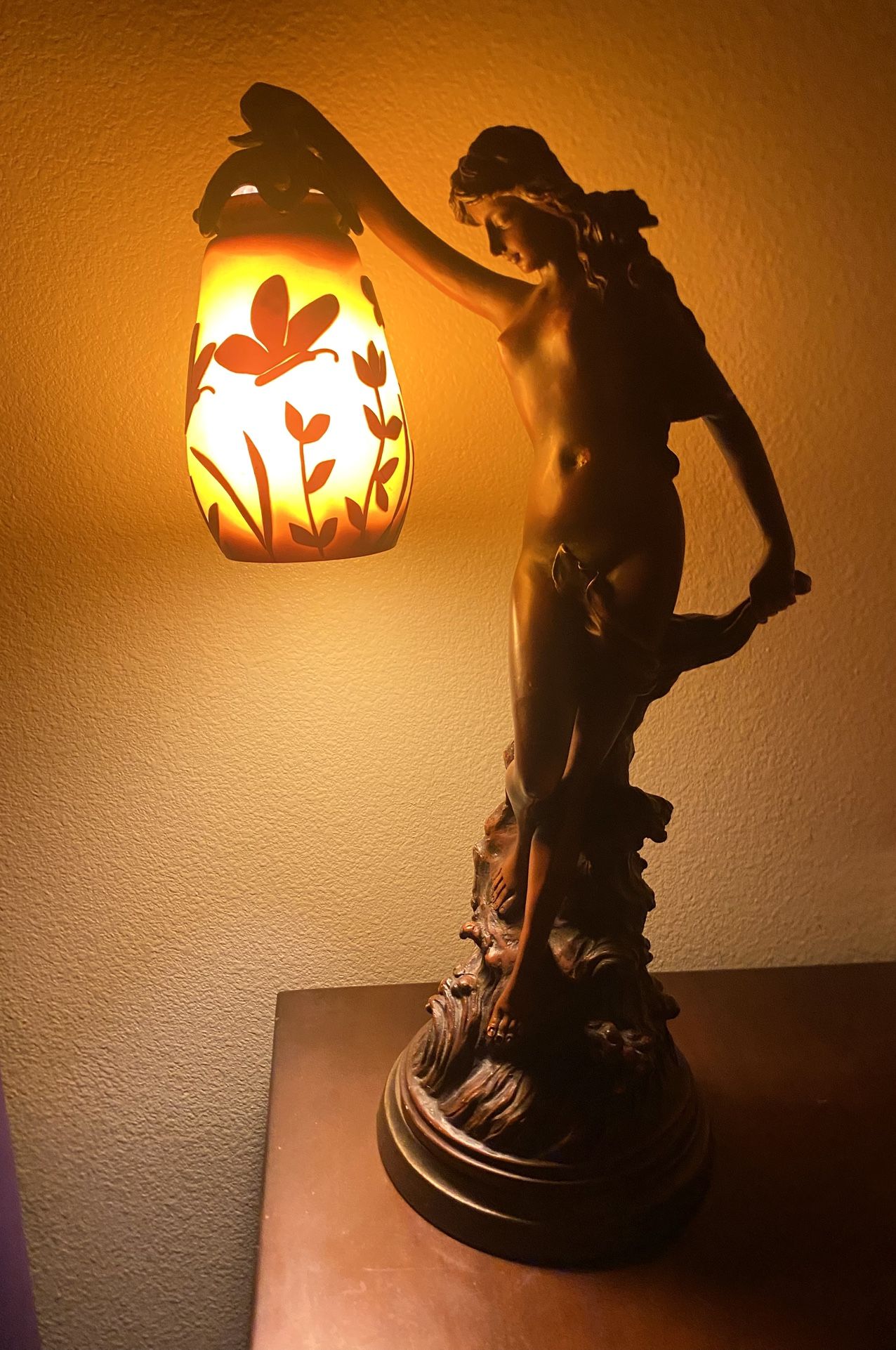 Lamp Art Nouveau Bronze