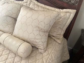 Decorative pillows with sparkling inserts in beautiful light golden color