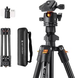 K&F CONCEPT 64 inch/163cm Camera Tripod Lightweight Travel for DSLR Smartphone (New)