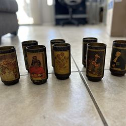 Vintage Crackle Tumbler Glasses