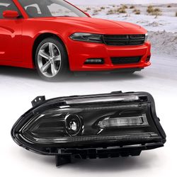 Headlight Assembly Compatible with 2015-2021 Dodge Charger [ Halogen Model ] Headlamp Replacement Right Passenger Side(RH) 68214398AC CH2503271…
