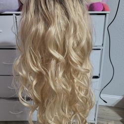 New Dark Roots Honey Blonde Wig 