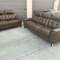 Griffin Leather Power Recliner Set