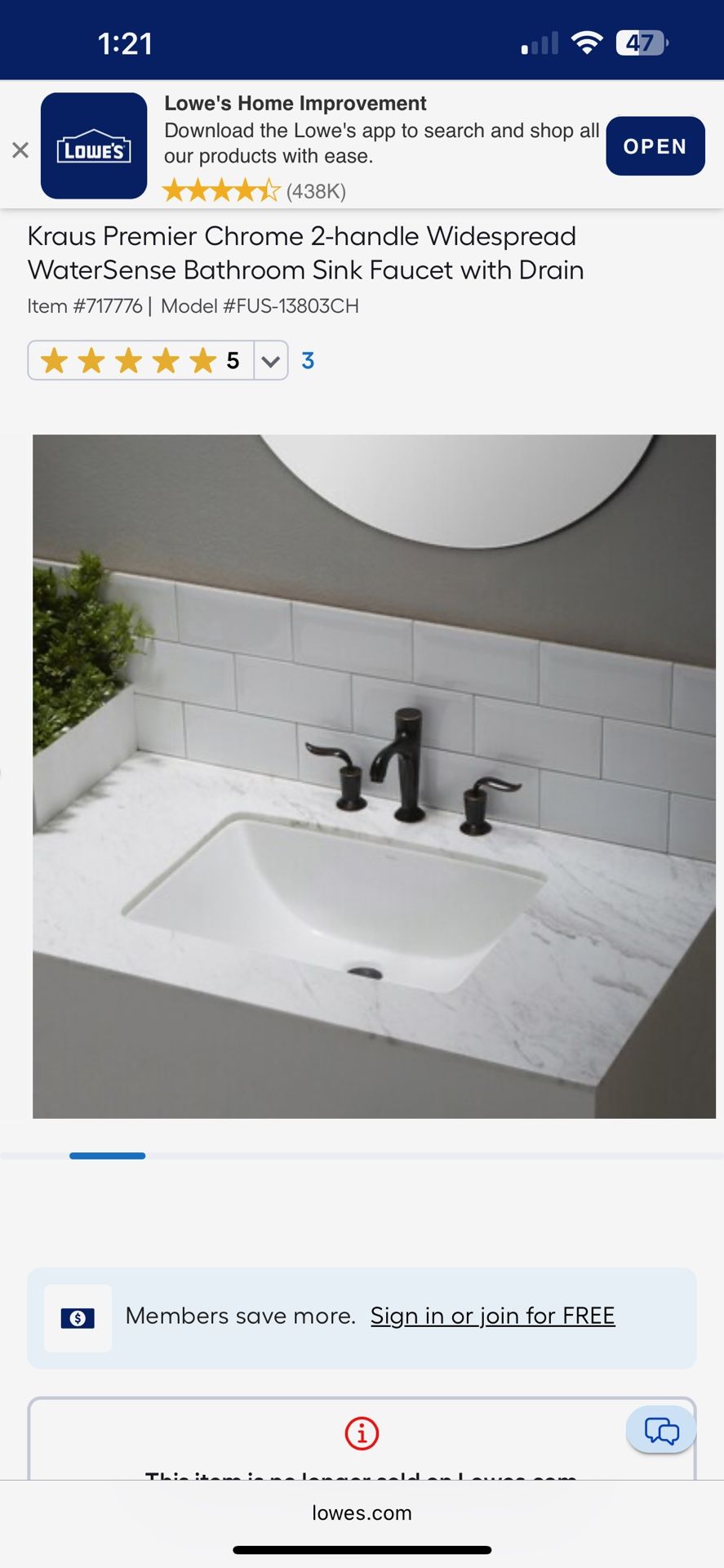 Kraus Widespread Faucet Need Gone Today Asap!!!!!