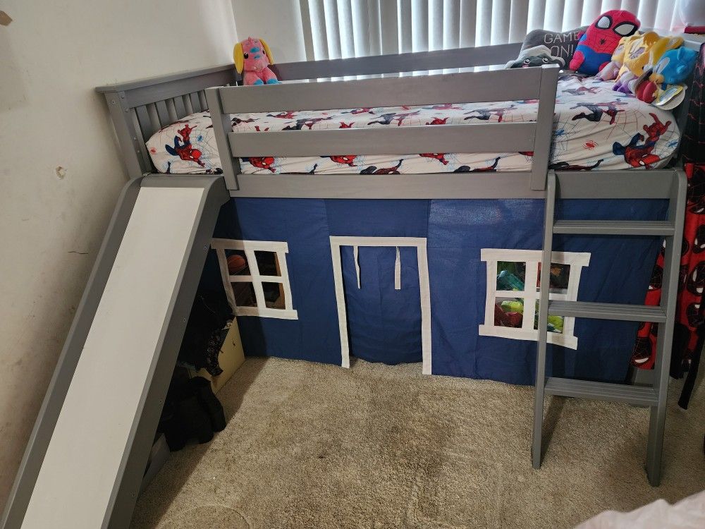 Twin Loft Bed With Slide