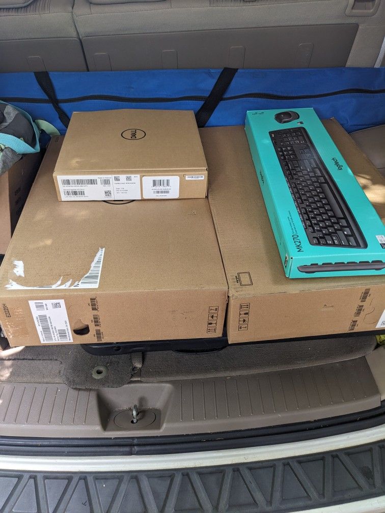 Dell Monitors 22" (2), Dell Docking Station, And Wireless Keyboard With Mouse