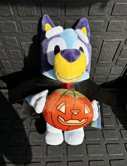 Vampire Bluey With Pumpkin Plush Halloween Greeter