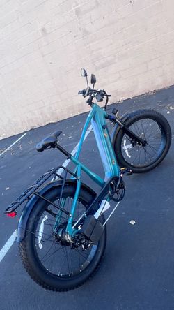 Fat Tire Electric Bike Teal Step-Through