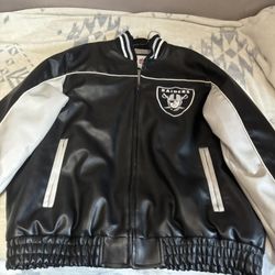 NFL Raiders Leather Bomber Jacket 