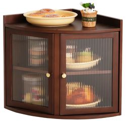 Corner Cabinet with Glass Doors