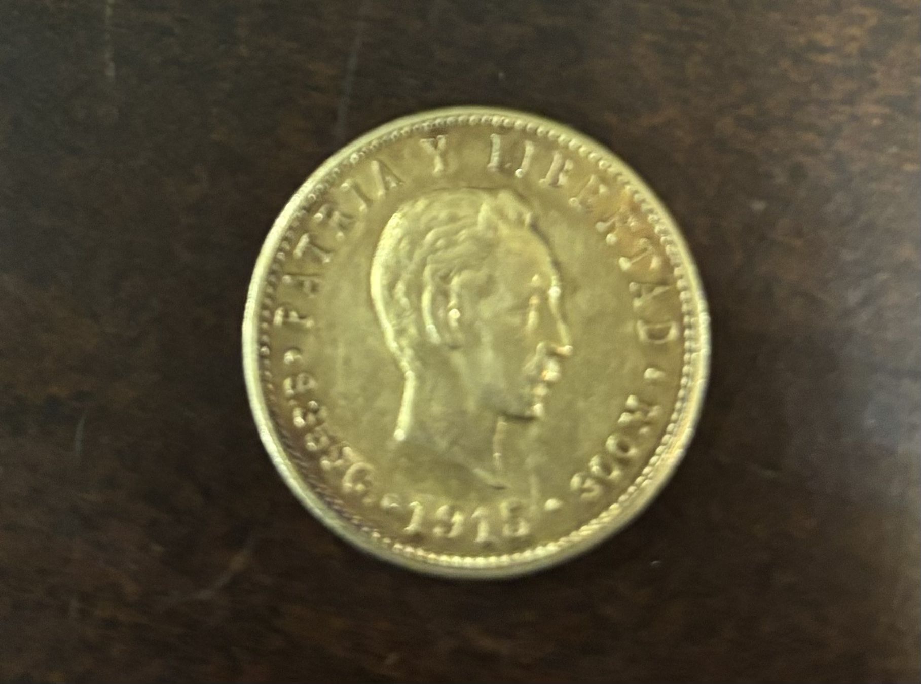 22k Patria Y Libertad Cinco Pesos