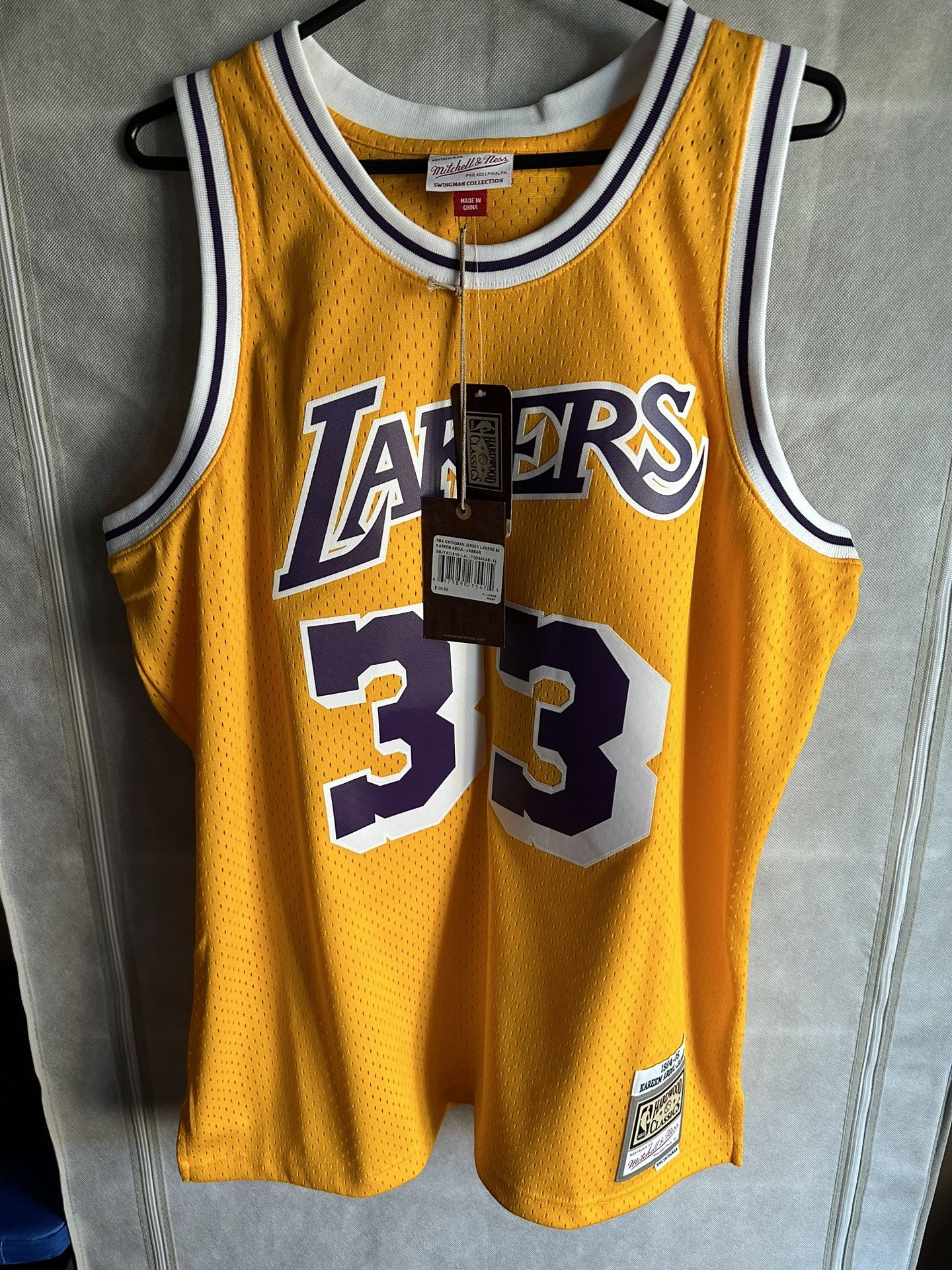 Abdul Jabbar 33 Los Angeles Lakers Basketball Jersey Sz XL