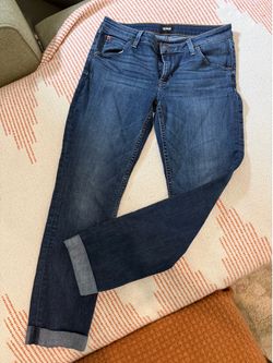 Hudson Women's Cuffed Leg Jeans Medium Wash Blue Denim Stretch