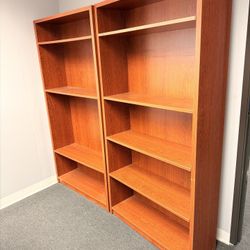 🔥 3 Ea. Sold Together, MATCHING TALL BOOKCASE SET – RICH WOOD FINISH 🔥