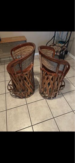 🔥 SET OF 2 VINTAGE RUSTIC/SOUTHWESTERN BAR STOOLS 🔥