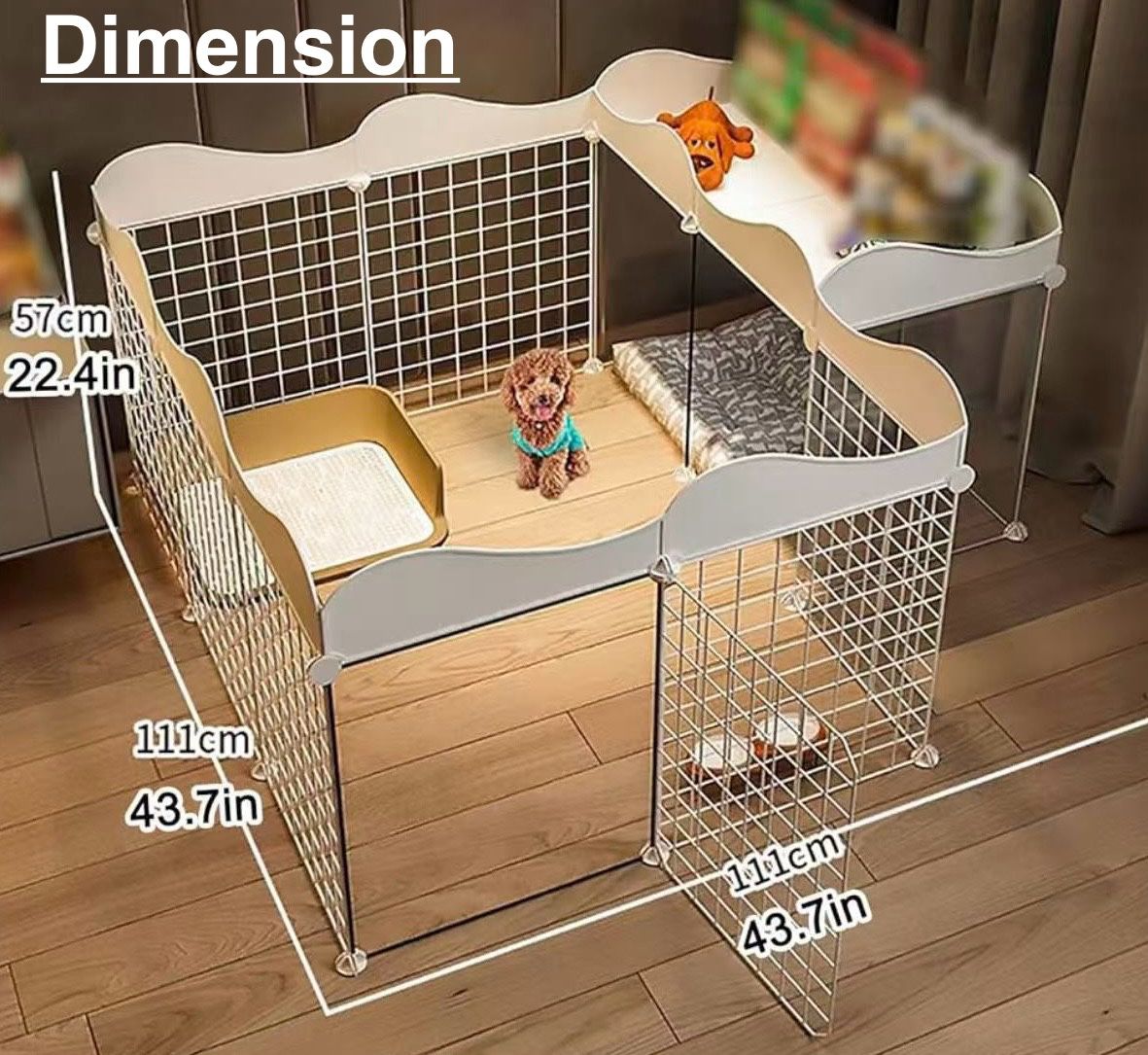 🥨Dog Playpen, Detachable Metal Wire Dog Crate, DIY Kennels, Small Pet Fence, for Small-Sized Dog, Cat, Rabbit