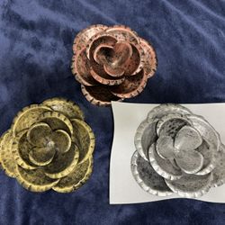 Metal Flowers Rose Gold Silver Gold