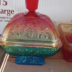 vintage Jeannette Glass Company candy dish from the 1960s or 1970s