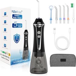 Water Dental Floss Cordless for Teeth-5 Modes Portable Oral Irrigator Braces,Rechargeable & IPX7 Waterproof Teeth Cleaner for Home Travel