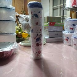 New Tupperware Cherry Tumbler 4 Set 