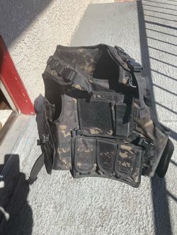 Tactical Plate Carrier Vest Multicam Black