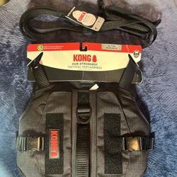 Large Kong Tactical Vest And Leash Combo