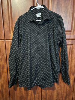 Mens NWOT Black Patternj LUCKY BRAND Stretch Slim Long Sleeve Shirt XL