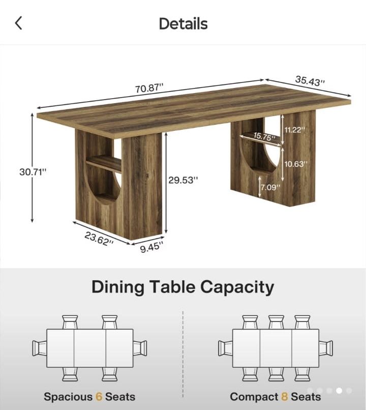 Large Farmhouse style rustic dinning table with Storage