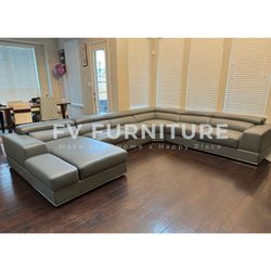 ITALIAN LEATHER SECTIONAL! SAME DAY DELIVERY! FINANCE AVAILABLE 