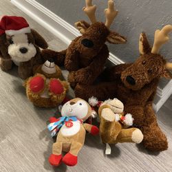 Christmas Stuffed Animal Lot 