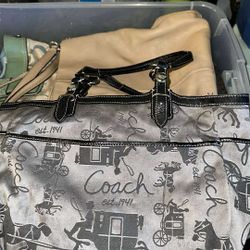 Small Black And Gray Coach Tote